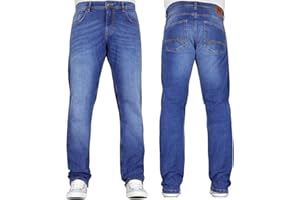 CROSSHATCH FORWARD THINKING Mens Crosshatch Straight Leg Stretch Classic Regular Fit Essentials Denim Jeans by JEANBASE