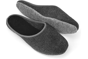 Pantoffelmann Filzpantoffeln mit Filzsohle I Anthrazit / Grau I Größen 36–51 I Atmungsaktive & bequeme Filzhausschuhe für Damen & Herren I Stilvolle & warme Hausschuhe