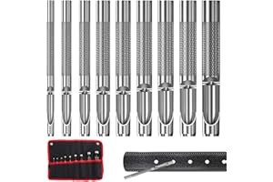 RAIRSKY Lot de 9 Emporte-Pièce Cuir, Poinçon 2.5/3/4/5/6/7/8/9/10mm en Acier Rond, Set Creux pour Faire des Trous dans le Cuir, Bande de Montre, Toile, Oeillet