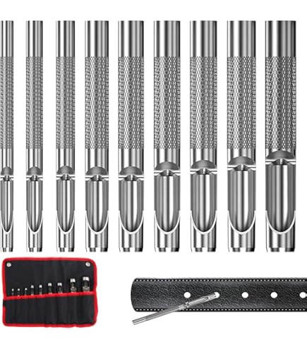12 Punzoni Per Cuoio In Acciaio - Diametri 0.5mm-6mm Per Lavorazione Pelle, Tessuti E Cuoio - Foto 13