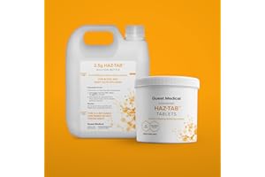 CHLOR-CLEAN HAZ-TAB Chlorine Disinfectant Tablets, 2.5g NaDCC, Single Tub of 100 Tablets & 2L Diluter