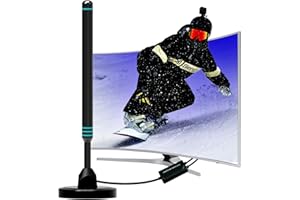 SZKALAK Antenna TV - Antenna TV Interna Amplificata Potente Facile Installazione, Long Range Reception Antenna TV Portatile Support 4K 1080p VHF UHF DVB-T/DVB-T, Cavo Coassiale 5M (Blu)