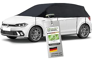 ‎WALSER Walser Abdeckplane Auto All-Weather, Wasserdichte Autoabdeckung, 100% Wetterfeste Halbgarage, Autoabdeckung Outdoor, Größe 1 PKW Schwarz