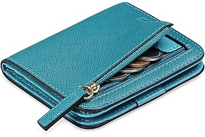 GAEKEAO Monederos para Mujer, Cartera para Mujer en Formato Corto con Bloqueo RFID, Monedero Minimalista con Bolsillo de Cremallera para Monedas