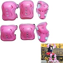 Kniebeschermers voor kinderen, set beschermende uitrusting, voor skateboard, inline skates, hoverboard, fiets, kniebeschermers en elleboogbeschermers met polsbeschermers, 6-in-1, voor peuters van 3