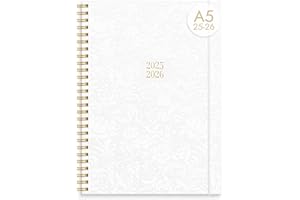 Burde Senator A5 Story Blanche 2025/2026, Agenda A5 à Spirales – Organiseur Compact & Élégant, Planning Scolaire & Professionnel Daté, Journal Hebdomadaire, Couverture Rigide