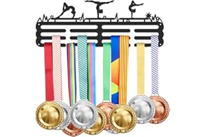 SUPERDANT Soporte para medallas de gimnasia, medallas de gimnasia, formas de ECG, medallas personalizadas, exhibición de medallas de hierro montado en la pared, regalo para gimnastas