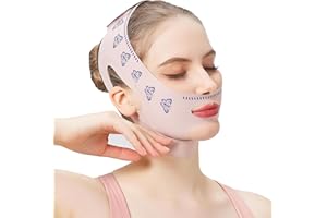 HAOUTDORY Máscara V-Línea Facial Reutilizable,Banda Lifting para Reducción de Papada y Reafirmación del Contorno Facial,Correa Ajustable para Rostro en Forma de V