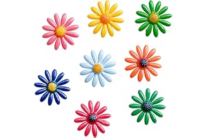 8 st Väggdekoration i Metall med Blommor - Trädgårdsdekor för Utomhusstaket, Uteplats, Balkong och Vardagsrum, 8 Färger