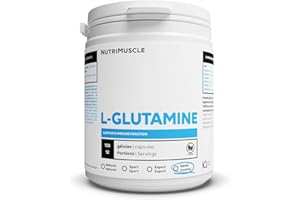 Glutamine Ultra Pure | 99.5% de concentration • Vegan • Sans OGM • Sans Allergènes • Musculation & Fitness | Nutrimuscle | 120 Gélules