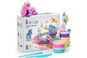 HEY CLAY Rainbow Unicorns Set - Air-Dry Clay Kit for Kids - Creative Set Boys and Girls Age 3+