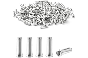 WOLMIK Bike Cable End Caps, 100 Pcs Cable Ends Bike Cable Ends Brake Cables Ends Aluminum Alloy Brake End Cover Cable Tips Crimps Bike Cable Tidy for Mountain Bicycle Road Bike