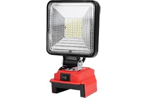 Milwaukee trådlös LED-arbet 18–21 V, 50 W, 4 000 lm med USB- och typ-C-laddningsportar, bärbar strålkastare för byggarbetspla
