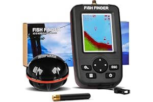 BILBEAR Carp Fishing Fish Finders Alarm Portable Echo Sounder Wireless Fish Finder LCD Sonar Sensor FishFinder Depth Locator Alarm Fish Finder with Sonar Sensor for Lake Sea Angling