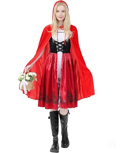 Rotkäppchen Kostüm Kleid Mit Cape Damenkostüm Märchen Red Riding Hood