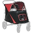 PawHut Dog Stroller Rain Cover, Cover for Dog Pram Stroller, Buggy for Large, Medium Dogs w/Rear Entry