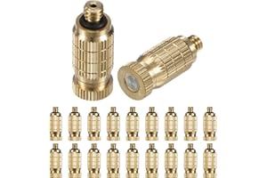 M METERXITY 20-Pack Boquillas de Nebulización de Latón, Boquillas de Nebulización de 0.004"/0.1mm de Orificio de Latón, Boquilla de Nebulización de Alta Presión [10/24 UNC]