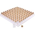 MaxMau 100 Count Small Glass Bottles with Corks,5ml Tiny Vials Clear Mini Jars Wooden Stopper for Art Crafts Storage Party Decoration Wedding Favors