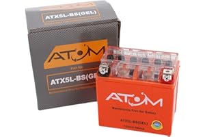 ATX5L-BS - Atom Gel Motorcycle Battery Factory Sealed 12V 5Ah