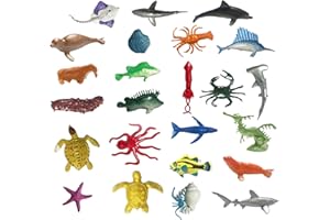 YUNHENTONG Animali Marini, 24 PCS Animali Marini per Bambini, Mini Figure di Animali Giocattoli, Set Animali, Animaletti per Bambini, Animali Marini Assortiti, Festa per Bambini Giocattoli da Bagno (E)