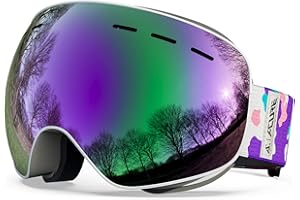 ACURE Ski Goggles, OTG Frameless Snow Snowboard Goggles of Dual Lens with Anti Fog and UV400 Protection for Men, Women, Youth