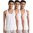 DAMENSCH Regular Fit Cotton Vest for Men Pack of 3| 100% Cotton Fabric, Anti-Bacterial Finish