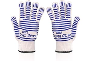 Zhongsheng Revolutionary 932°F Extreme Heat Resistant EN407 Certified Gloves - Thick, Light-weight & Flexible, 2 Gloves - Use in Dutch Oven, Big Green Egg, Pizza Stone, Cast Iron Pan(Blue(2 PCS))