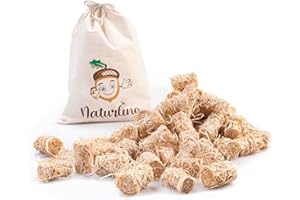 naturling Holzwolle Anzünder gewachst 5kg - ca. 400 Stück - natürlicher Bio Kaminanzünder und Grill mit Vorratsbeutel (5kg)