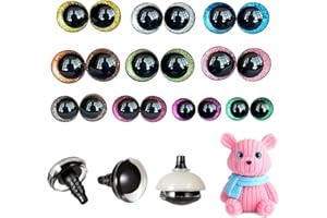 DABBOO 20 Yeux de Peluches Animaux Yeux Crochet Yeux de Sécurité Convient Aux Peluches Aux Crochets et Aux Jouets Créatifs Répondre à Tous Besoins de Création de Poupées Disponibles en Plusieurs (12-20mm)