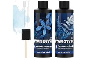 Tenee Cyanotype Kit, Solar Sun Print Kit for Photographic Process Projects on Fabric and Paper, Cyanotype Sensitizer Set for Sun Printing, Ideal Blue Prints Sensitizer for Beginners & Artists