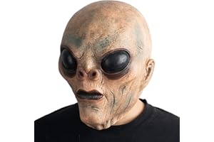 CreepyParty Alien maska ET przerażająca lateksowa maska na całą głowę, straszne maski z horroru, na Halloween, karnawał, imprezę kostiumową
