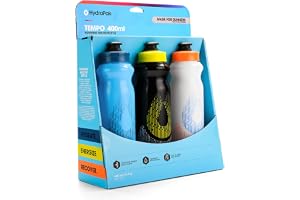 HydraPak Tempo handhållen löparvattenflaska 3-pack (400 ml/14 uns), gjord för löpare, maratonträning och pressa flaska för tä