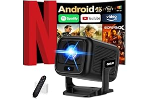 COOLID Proiettore Portatile 1080P HD, Mini Proiettore WiFi 6 Bluetooth 5.4 Videoproiettore Focus Elettronico Auto Keystone App Integrata, iOS/Android TV/Chiavetta TV/USB/Laptop