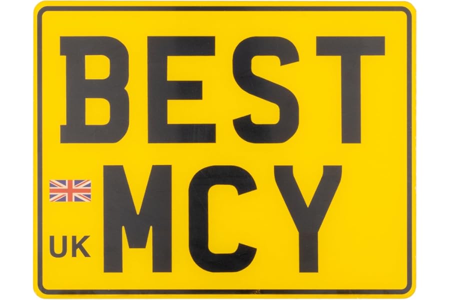 UK Motorbike Plate - Casting Acrylic. Optional Black Border & Country Flag, L/P Plate, High Visibility & Lightweight Design
