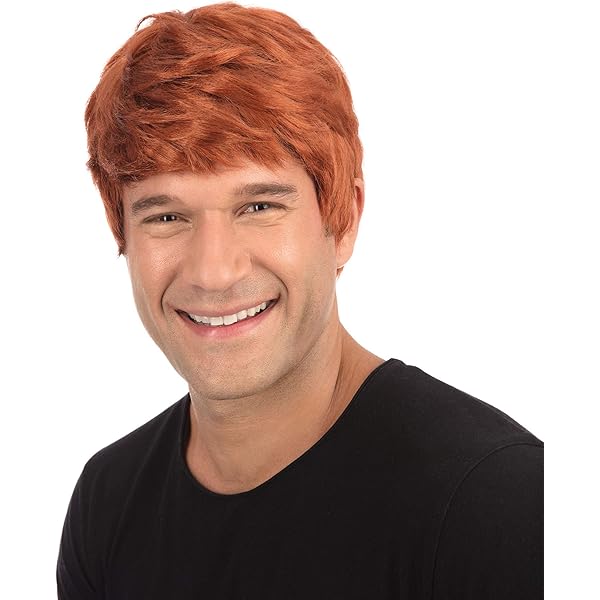 Parrucca Uomo Anni '60 Stile Ginger - Capelli Rossi, Taglia Unica Per Costumi E Travestimenti - Foto 9