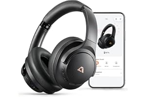 1Mii Y8+ Kabellose Bluetooth Kopfhörer, Hybrid Active Noise Cancelling, LDAC Hi-Res Audio, Individueller EQ, 75h Spielzeit, Bequemer Sitz und Faltbare Over-Ear Kopfhörer - Schwarz