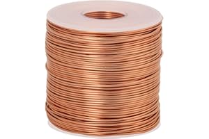 CoiTek 18 Gauge (1 mm) Aluminum Craft Wire 328 FT (100 m) Bendable Aluminum Wire for Crafting Wire Soft DIY Metal Craft Art Wire - Copper