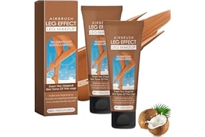 MIKLOVEN 2PCS Waterproof Leg Makeup with Tanning Effect – Full Coverage Body Concealer for Veins & Scars, Natural-Looking Bronzing Cream, Sweat-Resistant & Streak-Free Blendable Foundation (Bronze)