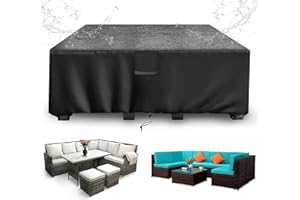 ‎SIRUITON Schutzhüllefür Gartenmöbel Abdeckhaube für Gartenmöbel Wasser- und Winddicht, Schwerer Rip-Proof 420D Oxford-Stoff, großer Terrassensetüberzug, Outdoor-Tischüberzug 220x100x74 CM