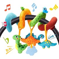 TUMAMA Juguetes Colgantes Para Bebés De 0 A 12 Meses – Set De 4 Peluches Sonajero Con Mordedores Para Cochecito Y Cuna