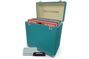 VINYL TONIC 12" Vinyl LP Storage Case | PU Leather | Fully Lined Interior | Reinforced Steel Corners | Cleaning Kit Included