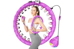 SPMOVE Hula Hoop mit Gewicht Kugel, Abnehmen Smart Hula Hoop Reifen Erwachsene und Anfänger, 60-120cm Einstellbar und Noppen, Hoola Hoop Leise mit LED Ball Zähler, Freunde Familie
