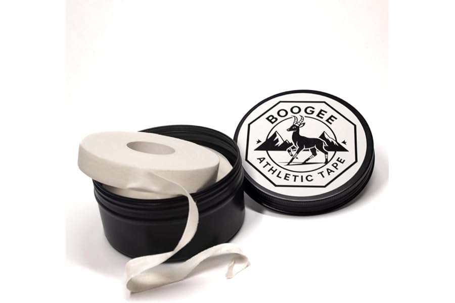 BOOGEE BJJ Finger Tape (3 Rolls, 41m) in Reusable Tin – Premium Zinc Oxide Athletic Tape for Brazilian Jiu Jitsu, MMA, Climbing & Weightlifting | Strong Grip, Sweat Resistant, Joint Support