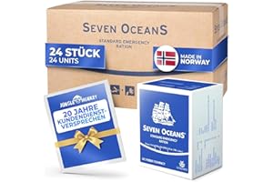 JUNGLE MONKEY SEVEN OCEANS - Alimento di emergenza alimentare XXL [24 x 500 g] massima durata per scorte durature, per attività all'aperto, ricco di energia e calorie