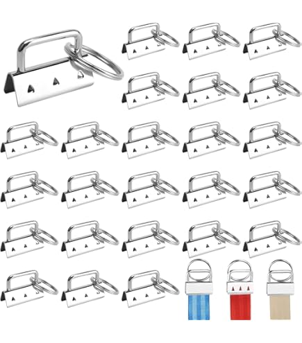 Lot De 20 Attaches De Porte-clés Métal - 4 Couleurs, Clip 25 Mm, Anneau 22 Mm - Pour Sangles, Sacs, DIY