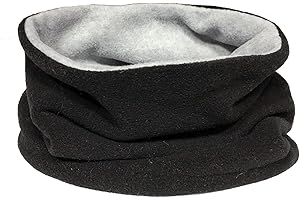 DINZIO Childrens Kids Boys Girls Warm Winter Reversible Soft Fleece Snood Neckwarmer Scarf