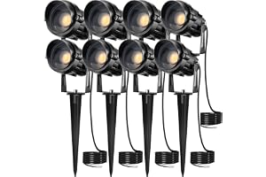 AHOTSUK Utomhusbelysning LED Trädgårdsbelysning Spotlights Trädgårdsbelysning Strålkastare Trädgårdsspik Strömförsörjning ele