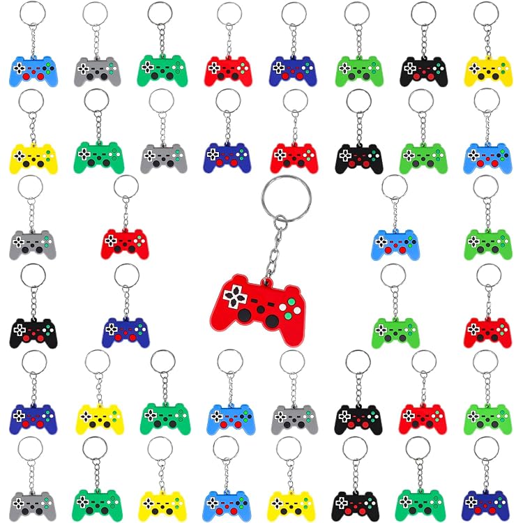 36 Portachiavi A Forma Di Controller Gioco – 6 Colori Vivaci, In Silicone E Metallo – Regalo Perfetto Per Festa A Tema Videogiochi