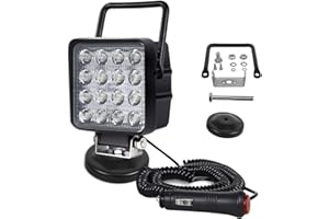 Willpower 1 Pcs LED Arbeitsscheinwerfer mit magnetfuß, 4 Zoll 48W Flutlicht led fernscheinwerfer, Led Scheinwerfer 12v für Auto Bagger Anhänger Traktoren LKW SUV Offroad