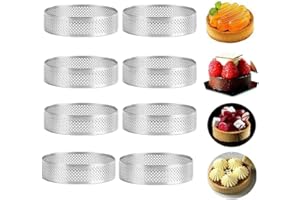 YAMOOCO Kwaii Paquete de 8 anillos para tartas de acero inoxidable, resistente al , anillo de mousse de torta, forma de anillo de torta, herramientas redondas para hornear